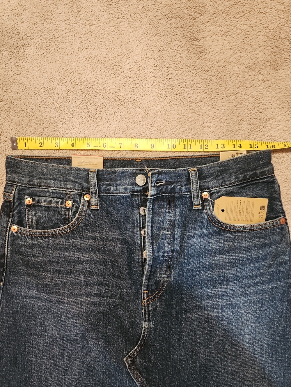 Levi's Iconic Long Skirt, Dark Wash, Size 29, New with Tags - Picture 15 of 16